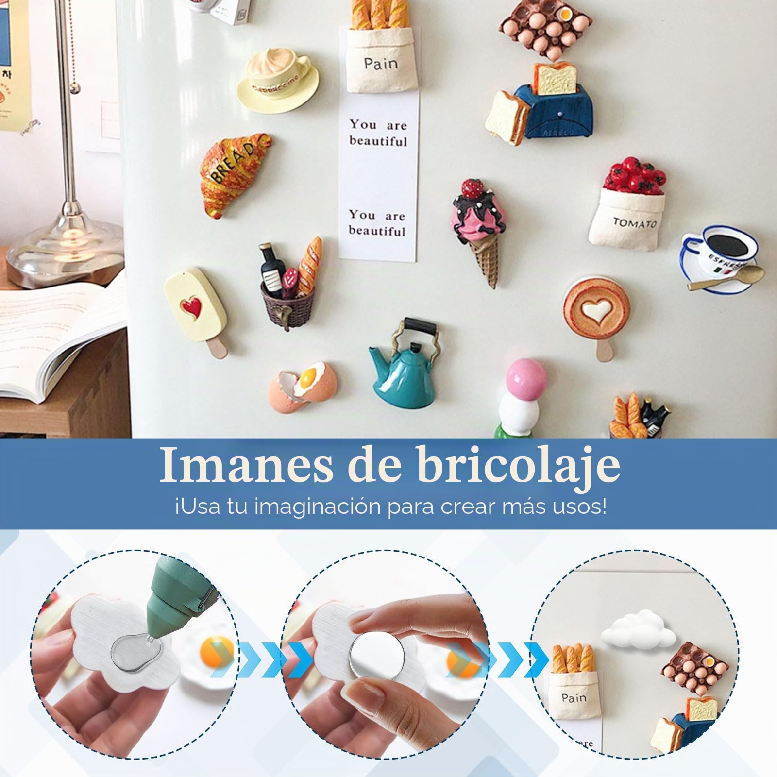 Imanes Fuertes 100 uds 5x2 mm para Frigorífico Pizarra Magnética Manualidades