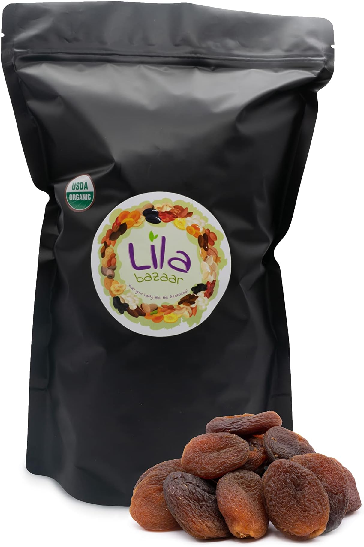 ORGANIC Sun-Dried Turkish Apricots 2LB, Natural Taste and Fresh, Nutritious and Healthy Snack, In Resealable Bag, No Sulfur Added, No Sugar Added and No Artificial Flavors!!!