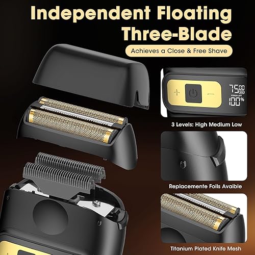 Miniatura 4 de Zeuti - Cortadora de pelo para hombre, maquinilla de afeitar eléctrica para hombres, kit profesional de corte de cabello y recortadora de hoja en T