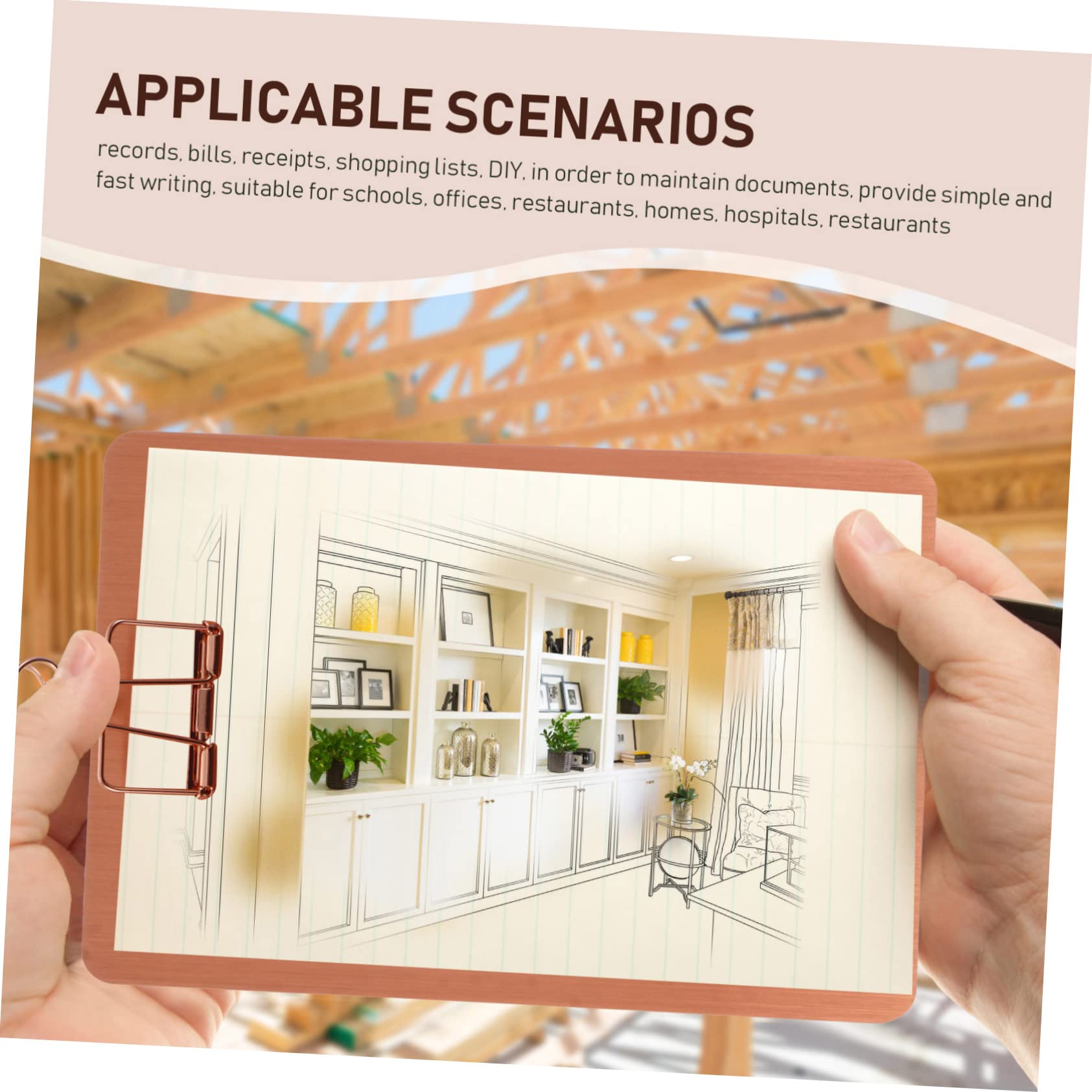 EXCEART 10 Piezas Férula A5 Note portapapeles con agujero para colgar silla plegable para casa de muñecas writing tablet Tablilla de escritura A menú blocs de notas portapapeles a5 Metal