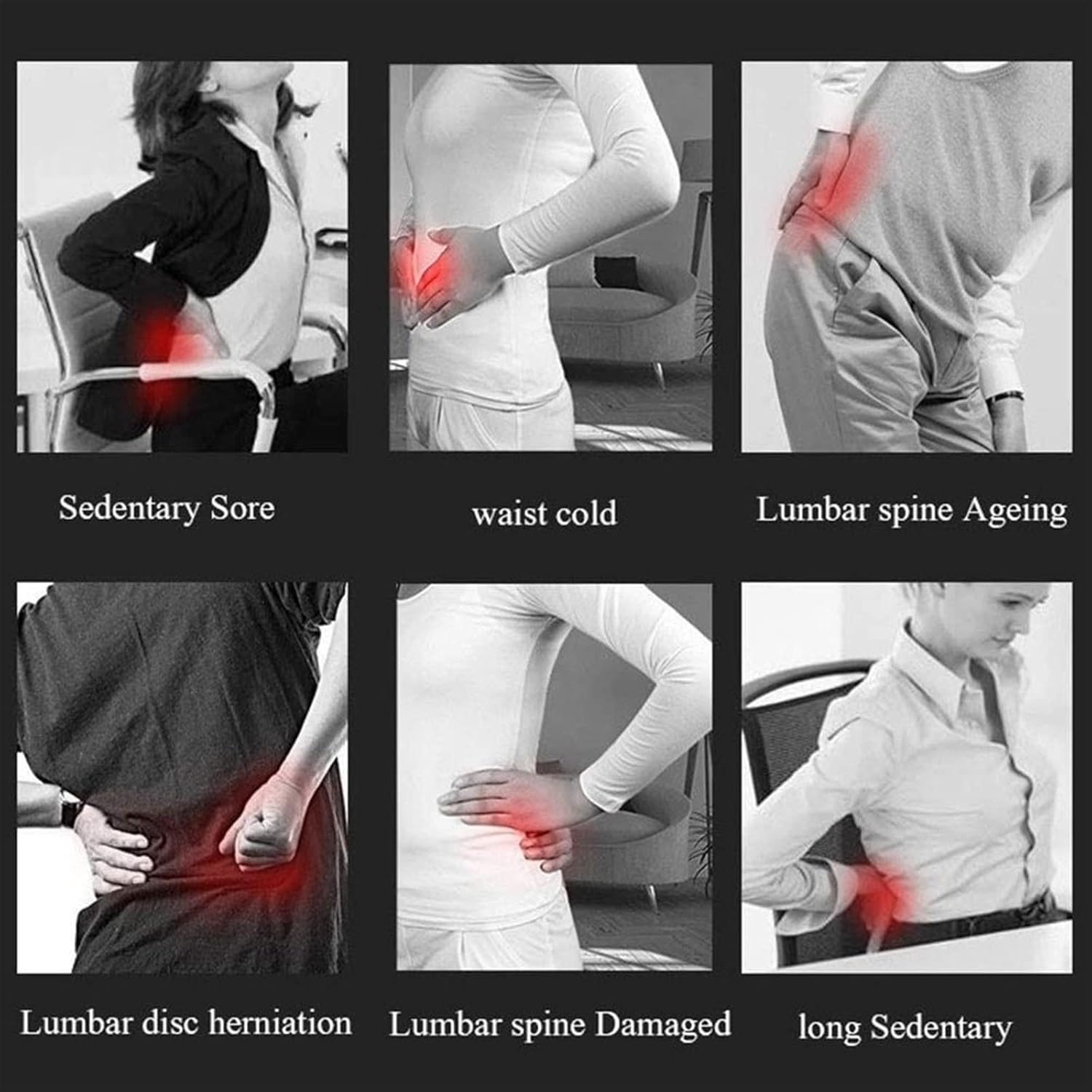 Lumbar Support Lower Back Brace Waist Support Belt Men Women Lightweight Back Support Belt Relieve Lower Back Pain and Improve (Black Large)