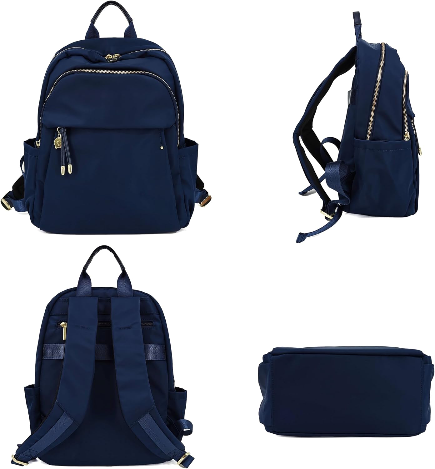 M-ioi-M Fashion Backpack Purse for Women, Nylon Daypack with Gold Hardware image 2