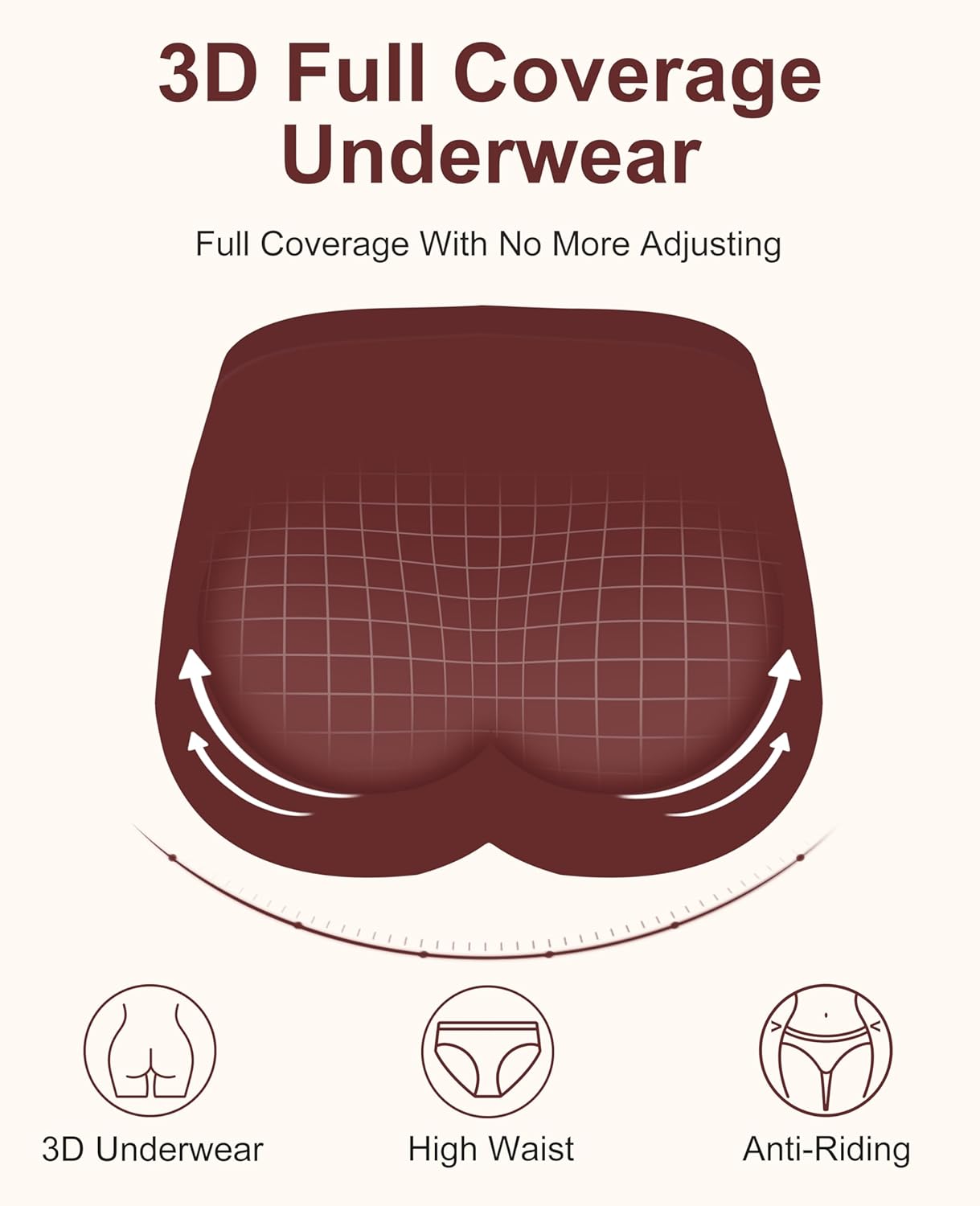 Sunm Boutique Seamless Womens Underwear, No Show Full Coverage Briefs, Tummy Control High Waisted Panties for Women - Image 4