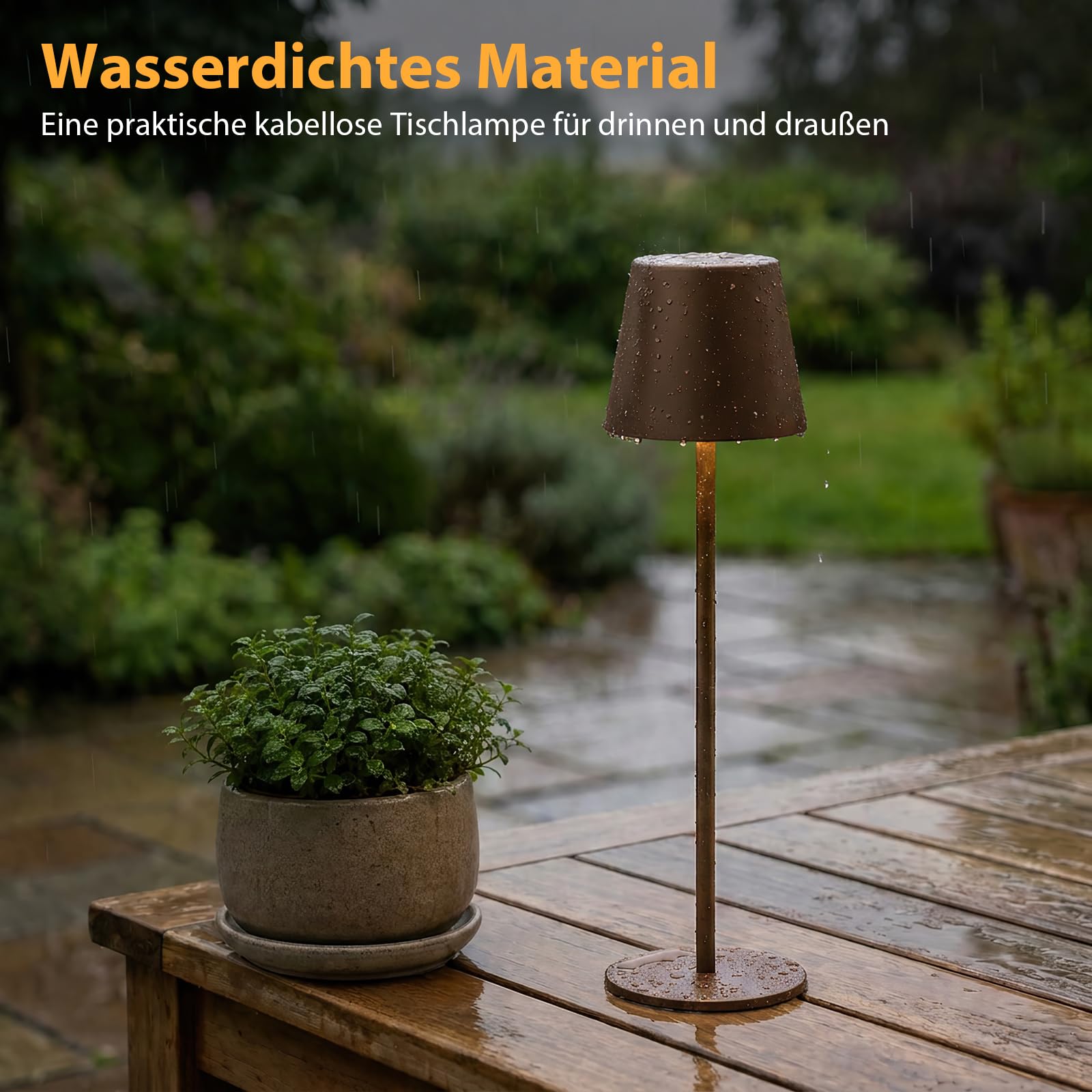 Tischlampe Kabellos 2 Stück, Touch, LED Akku Lampe für Outdoor Indoor