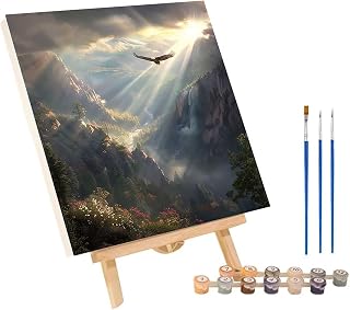 Eagle Paint by Numbers Kit for Adults Beginner, Landscape Paint by Number for Adults, DIY Oil Painting Kits with Acrylic and Brush, Hobbies for Women, Home Wall Decor, Gifts for Women 16x20 in U-5006