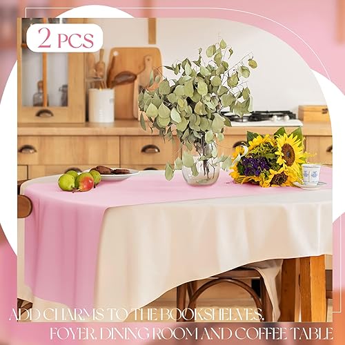 Miniatura 5 de Fulmoon Rollo de camino de mesa de plástico con cortador fácil de deslizar, caminos de mesa desechables para bodas, fiestas, eventos interiores y