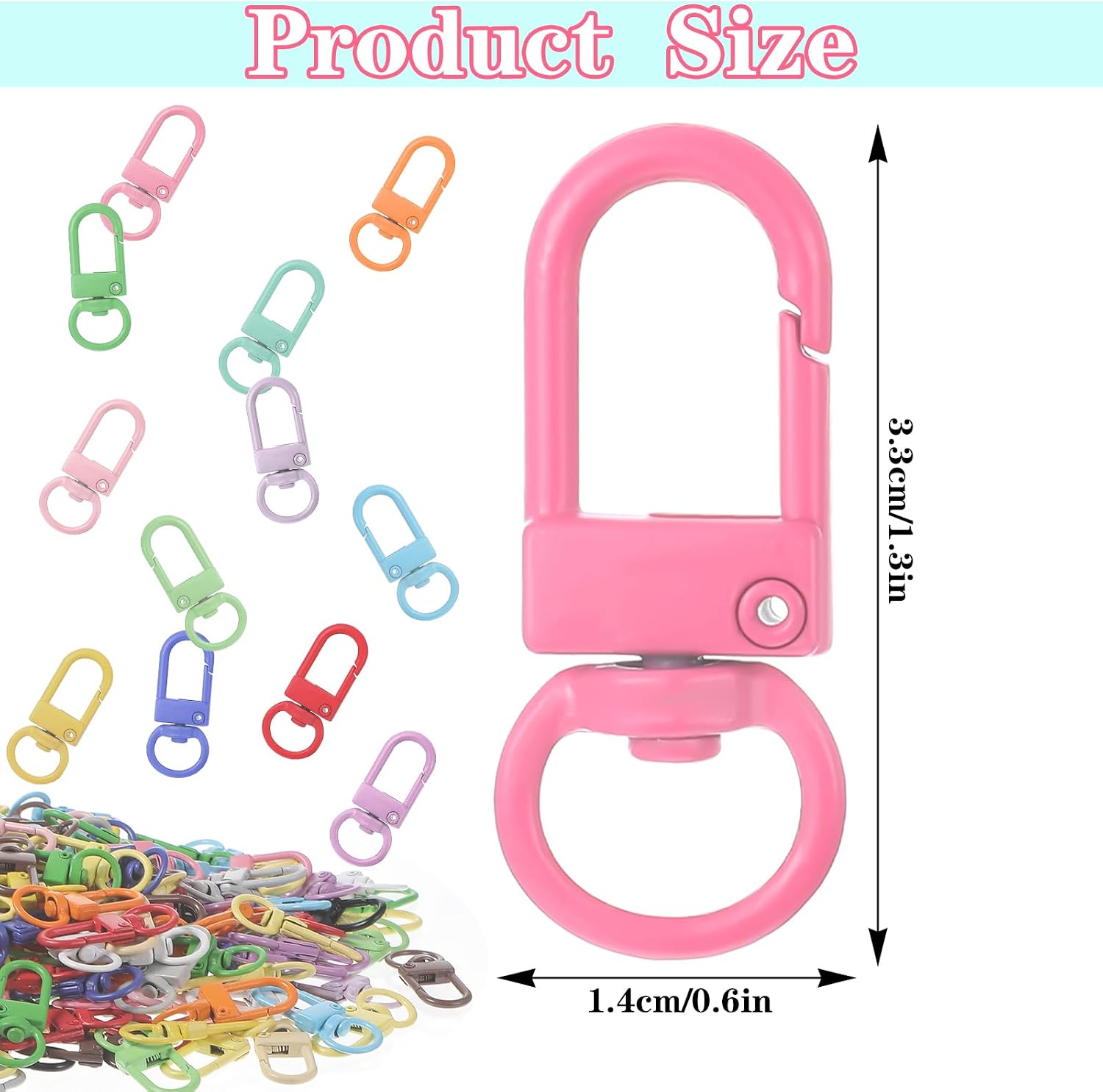 JIEYAO 250 Pcs Colorful Small Metal Lobster Claw Clasps, Heavy Duty Lanyard Swivel Snap Hooks Keychains Clasps Clip for Jewelry Making DIY Crafts Backpack Charms 18 Vibrant Colors