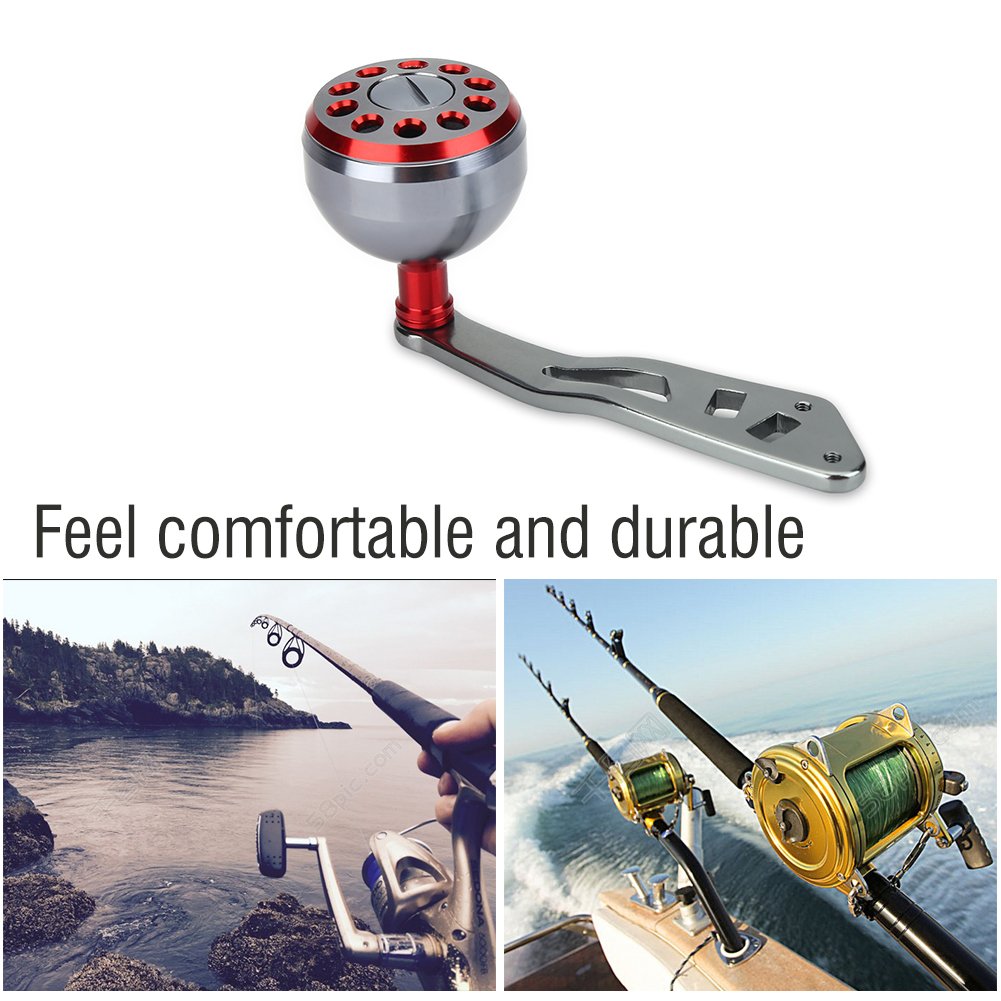 Manopola di ricambio per mulinello in metallo resistente, maniglia per mulinello da pesca, parte per Abu Round Baitcast (rosso) manopole di alimentazione Abu Garcia Power manopola per baitcaster