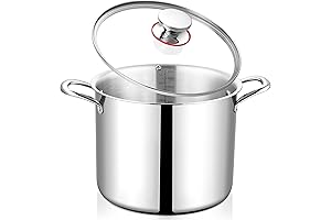 12 Quart Stock Pot with Lid Tri-ply Cooking Soup Stockpot, Stainless Steel