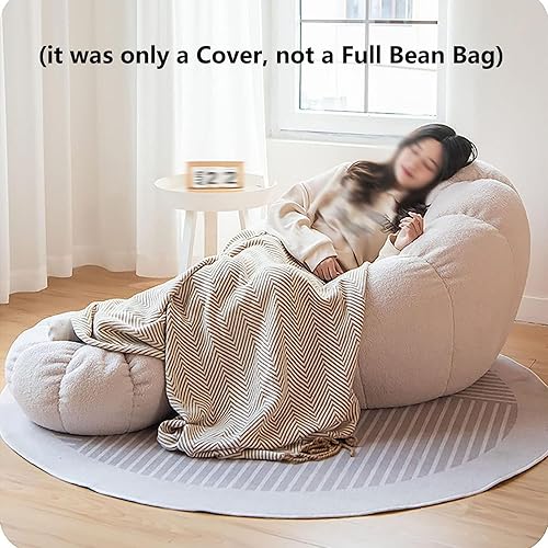 Miniatura 4 de Puf de peluche de animales de peluche, silla puff de espuma viscoelástica ultrasuave, piel de peluche sintética, lavable, funda con cremallera