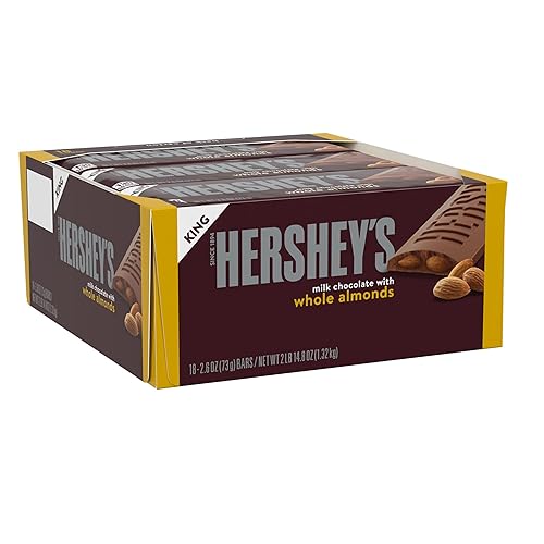 Miniatura 10 de HERSHEY'S Barra de caramelo extra cremosa a base de plantas con almendras y sal marina, 1.55 onzas (12 barras)