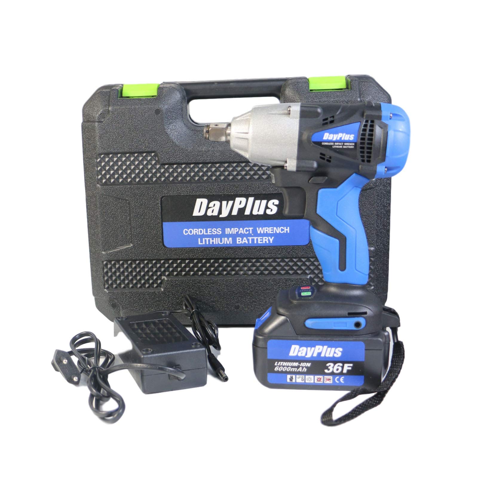 Atornillador de impacto con batería 18 V 1/2 pulgadas tornillos giratorios llave de impacto con batería 4 accesorios tuercas herramientas bricolaje artesanos