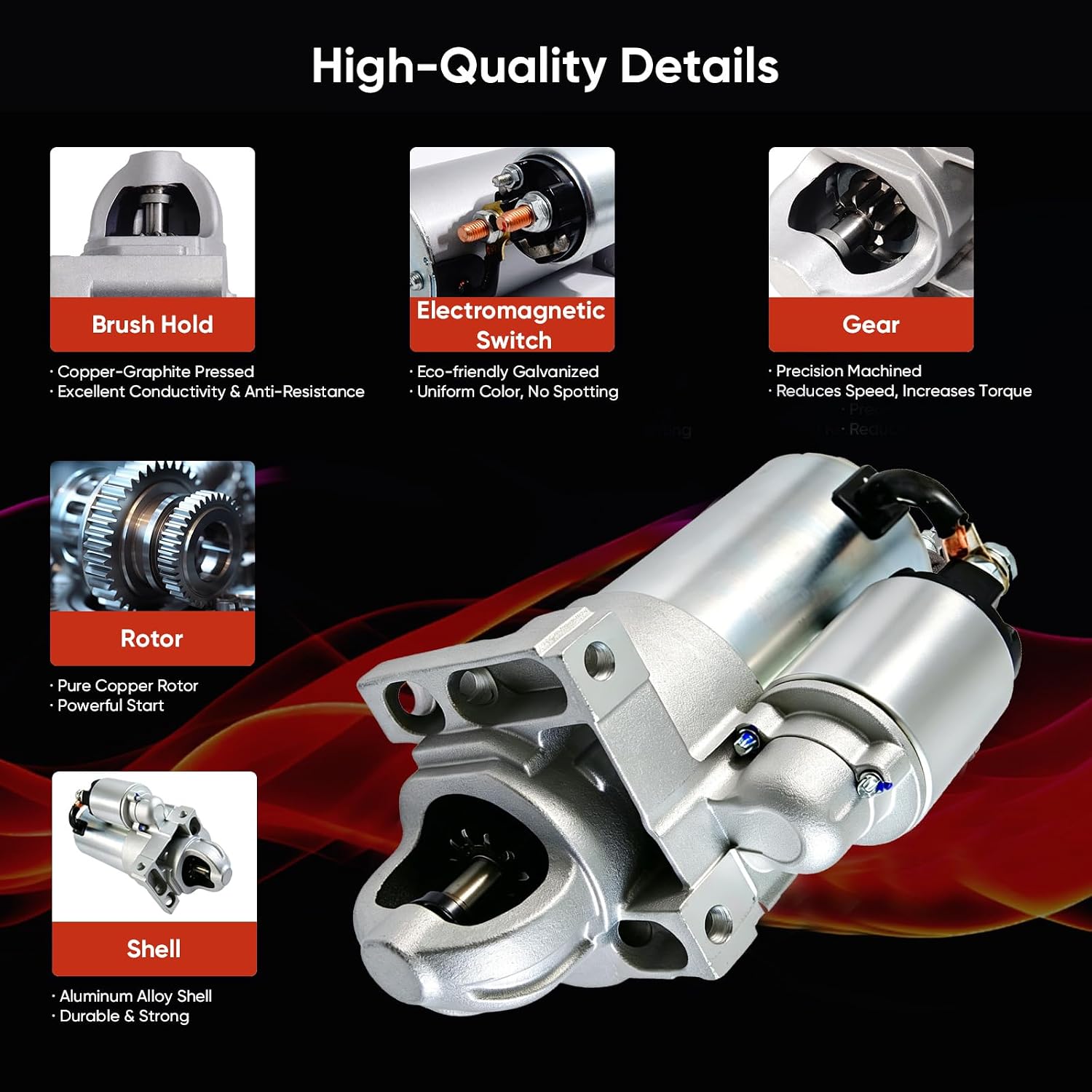 New 6492N Starter Compatible with Chevy Silverado 1500 HD 1999-2005 GMC Sierra 1500 HD 2000-2005 Express 2500 3500 2003-2005 Cadillac Escalade 2002-2005 Express 2500 3500 2003-2005 10465550 10465560