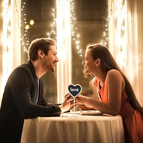 Miniatura 7 de 12 pizarras de corazón negro con soporte para tablero de mensajes, letreros de madera pequeños para bodas, fiestas de cumpleaños, números de mesa,