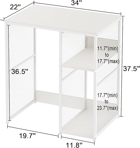 Miniatura 3 de Armario de barra de café de 3 niveles con espacio para mini refrigerador, soporte de microondas de estilo simple, estante para panaderos,