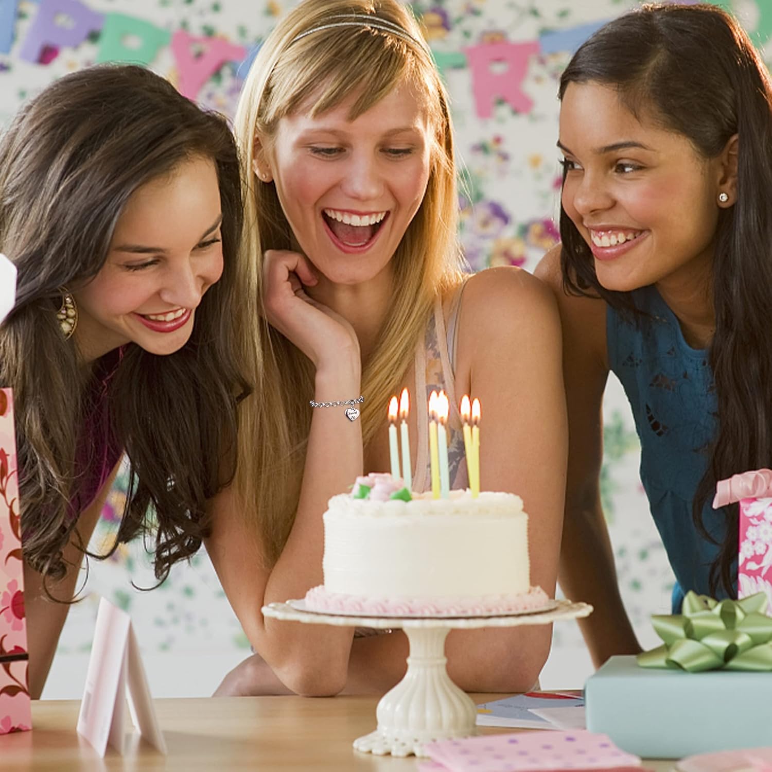 KGBNCIE Happy Birthday Gifts Bracelet Heart Charm Birthday Bracelets Gift for Women Teen Girls 11th 12th 13th 14th 15th 16th 17th 18th 19th 20th 21st 25th 30th - Image 4