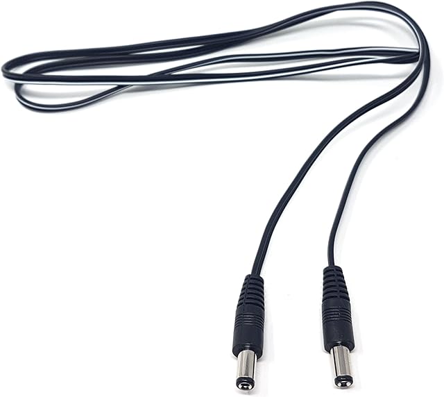 MainCore 1m long / 2.1mm x 5.5mm DC Power Cable Lead/Male to Male/for CCTV, Security Cameras, Monitor, LED Signs.etc (Available in 0.5m, 1m, 2m, 3m, 5m) (1m)