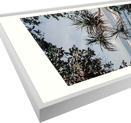 Vista 15 de Golden State Art - Marco de fotos de aluminio satinado clásico de 8 x 10 con alfombrilla de color marfil para fotos de 5 x 7 y cristal real, Dorado