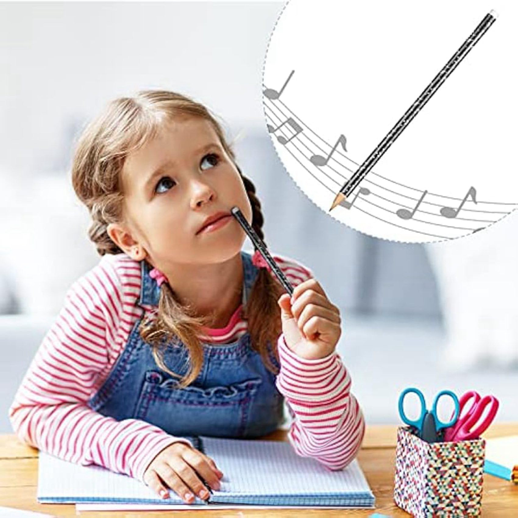 400 Matite Rotonde con Note Musicali, con Gomma, per Studenti, Bambini, Forniture per Aule