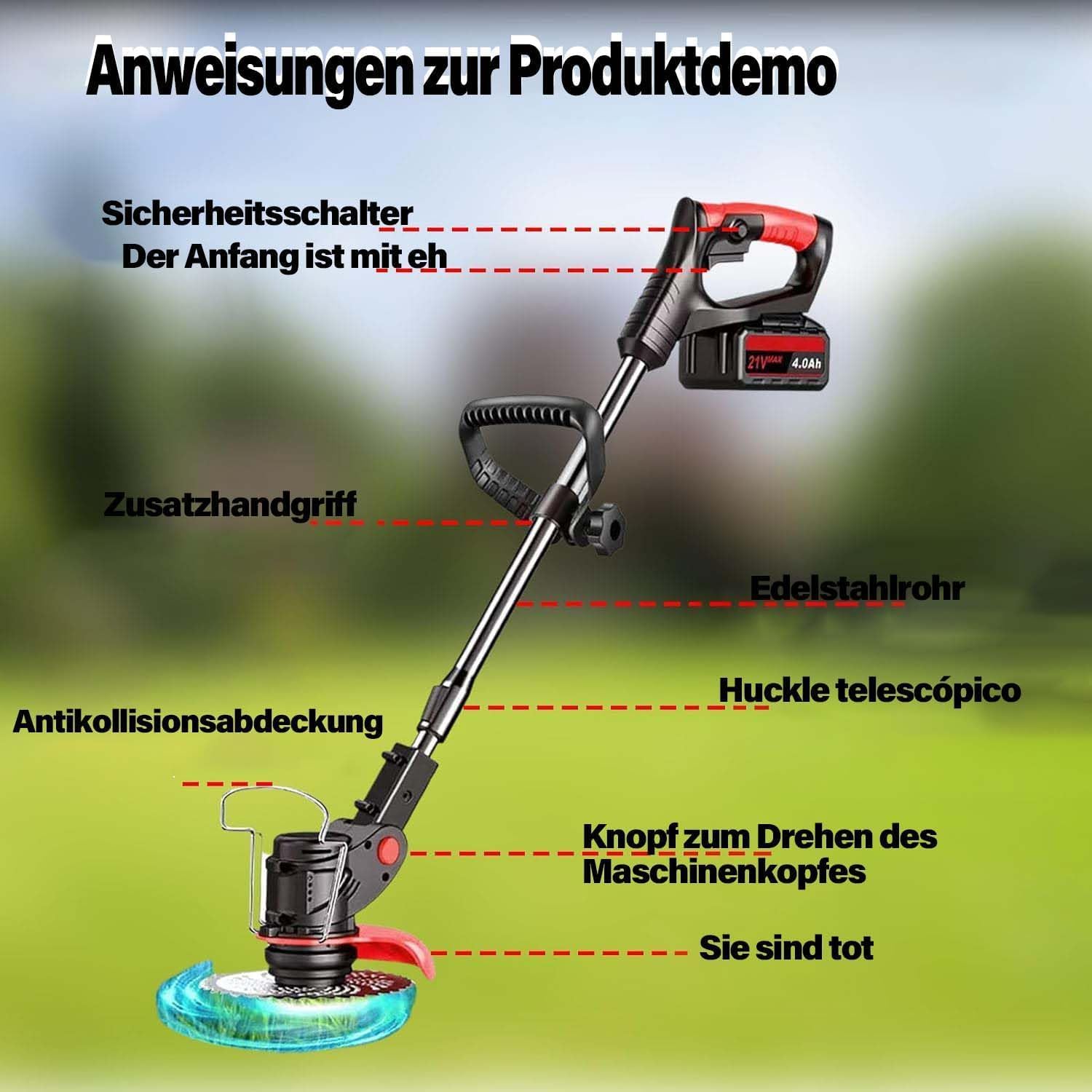 Battery Powered Weed Eater/Battery Powered Weed Eater/Grass Trimmer21v (Batteries & Charger Included) Cordless Edgers for Lawns