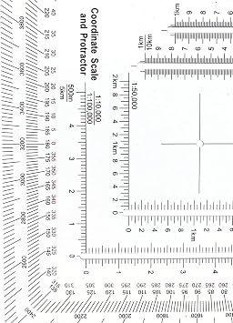 Square Ruler Coordinate Grids Reader Protractors Coordinate Scale Map Reading Tool Pair With Compasses