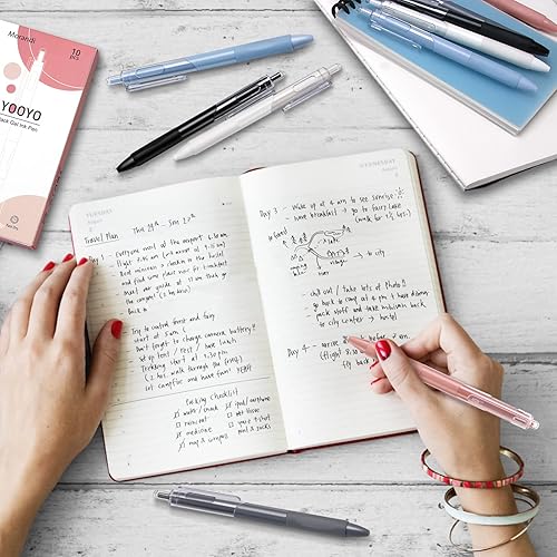 Miniatura 6 de YOOYO Bolígrafos de tinta de gel de secado rápido y retráctiles de clic de punta fina suave para escribir 0020in para la escuela oficina hogar
