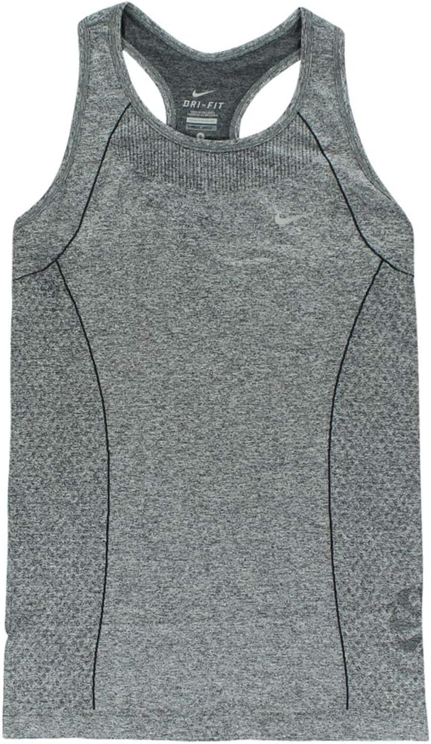 Nike Women's Dri Fit Knit Tank Top Black/Heather/Reflective Silver Size Large