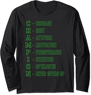 Champion Definition Courage Hurt Motivation Never Giving Up Long Sleeve T-Shirt