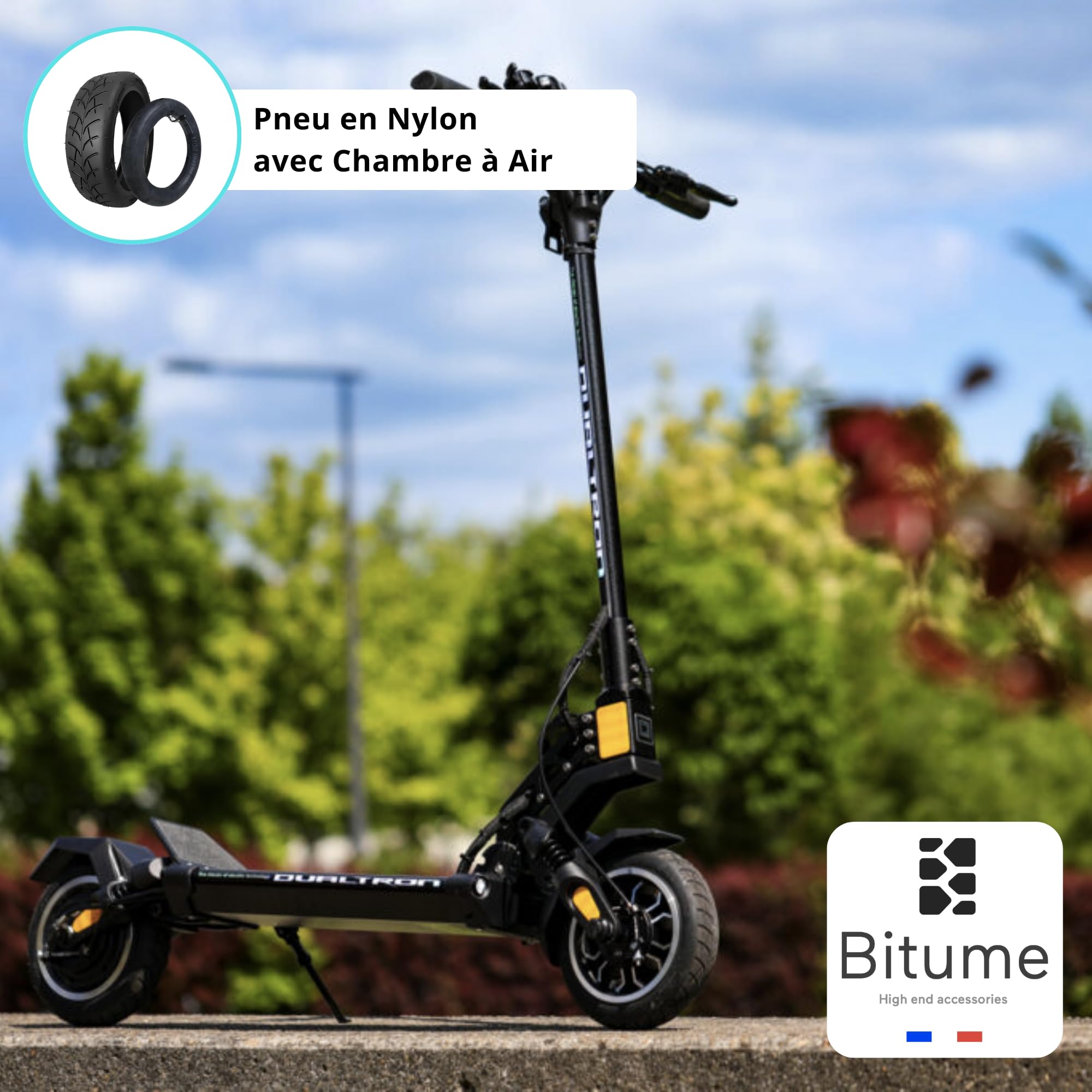 BITUME | Pneu pour Trottinette Électrique Dualtron Mini & Speedway Léger | Pneu 8,5x2 Pouces pour Trottinette Électrique Roue Avant et Arrière | Anti Dérapant (Pack 2) | Chambre à Air Incluse