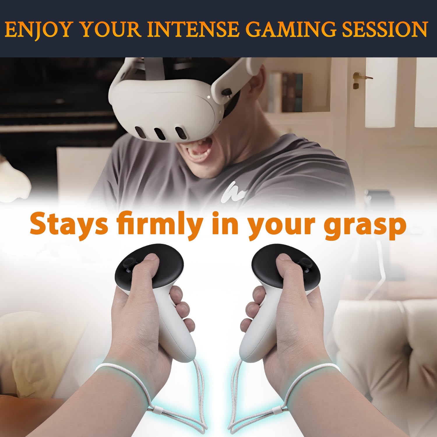 SOULWIT 1 para ulepszonych wymiennych pasków na nadgarstek do Oculus Quest3/Quest 3, wytrzymałe i regulowane paski na rękę do Meta Quest3S/Quest 3S kontrolera, łatwa instalacja typu zrób to sam
