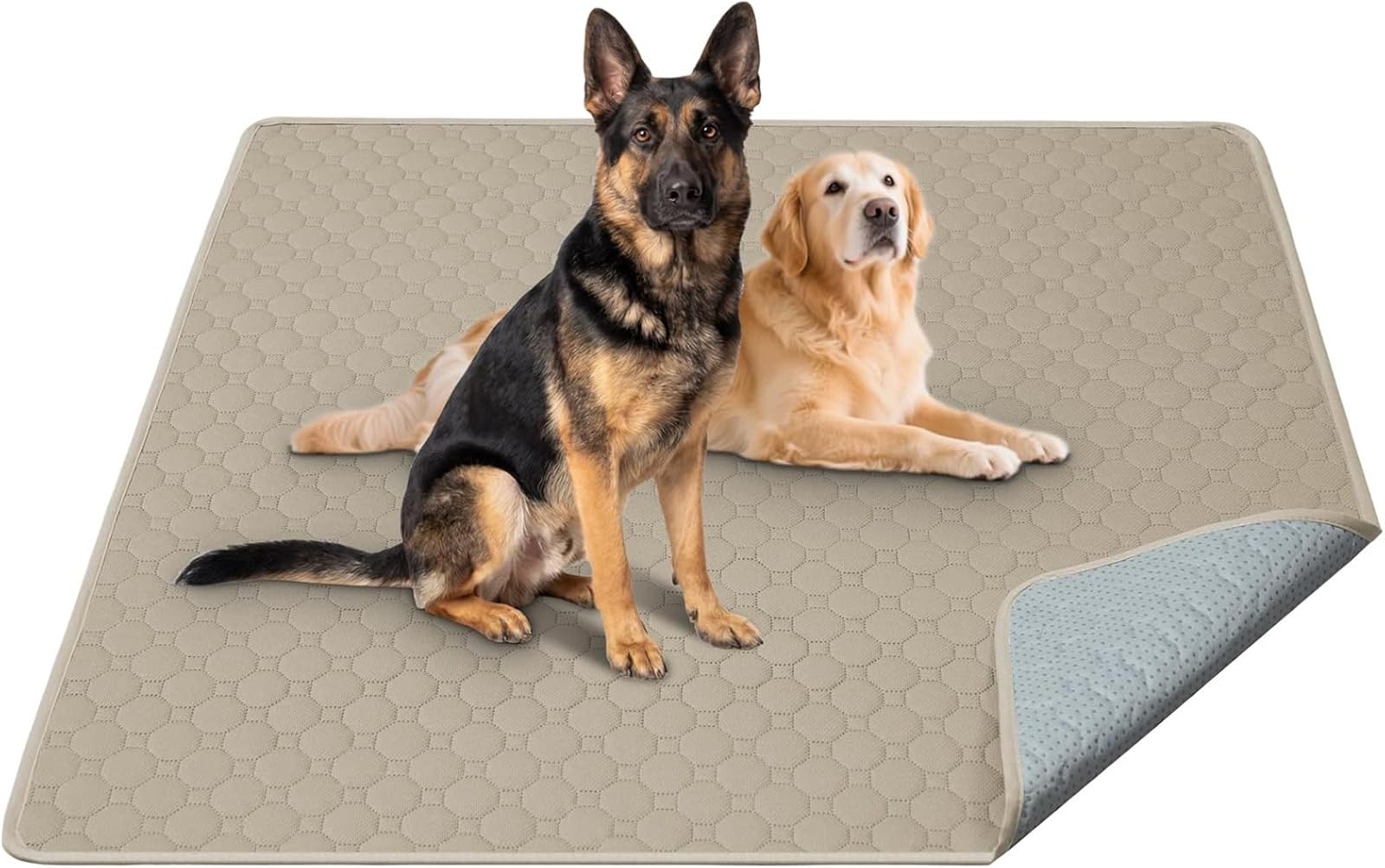 LINGKY Washable Pee Pads for Dogs, 1 Pack Reusable Puppy Pads, Super Absorbent & Leakproof Dog Pads, Anti-Slip Dog Pee Pads for Puppy Training & Incontinence, Dark Grey 182x182cm