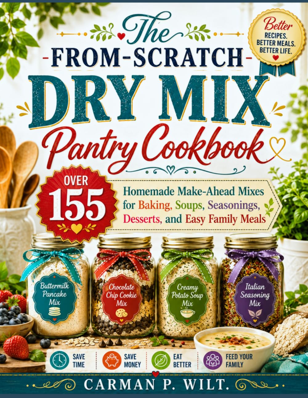 The From-Scratch Dry Mix Pantry Cookbook: Over 155 Homemade Make-Ahead Mixes for Baking, Soups, Seasonings, Desserts, and Easy Family Meals