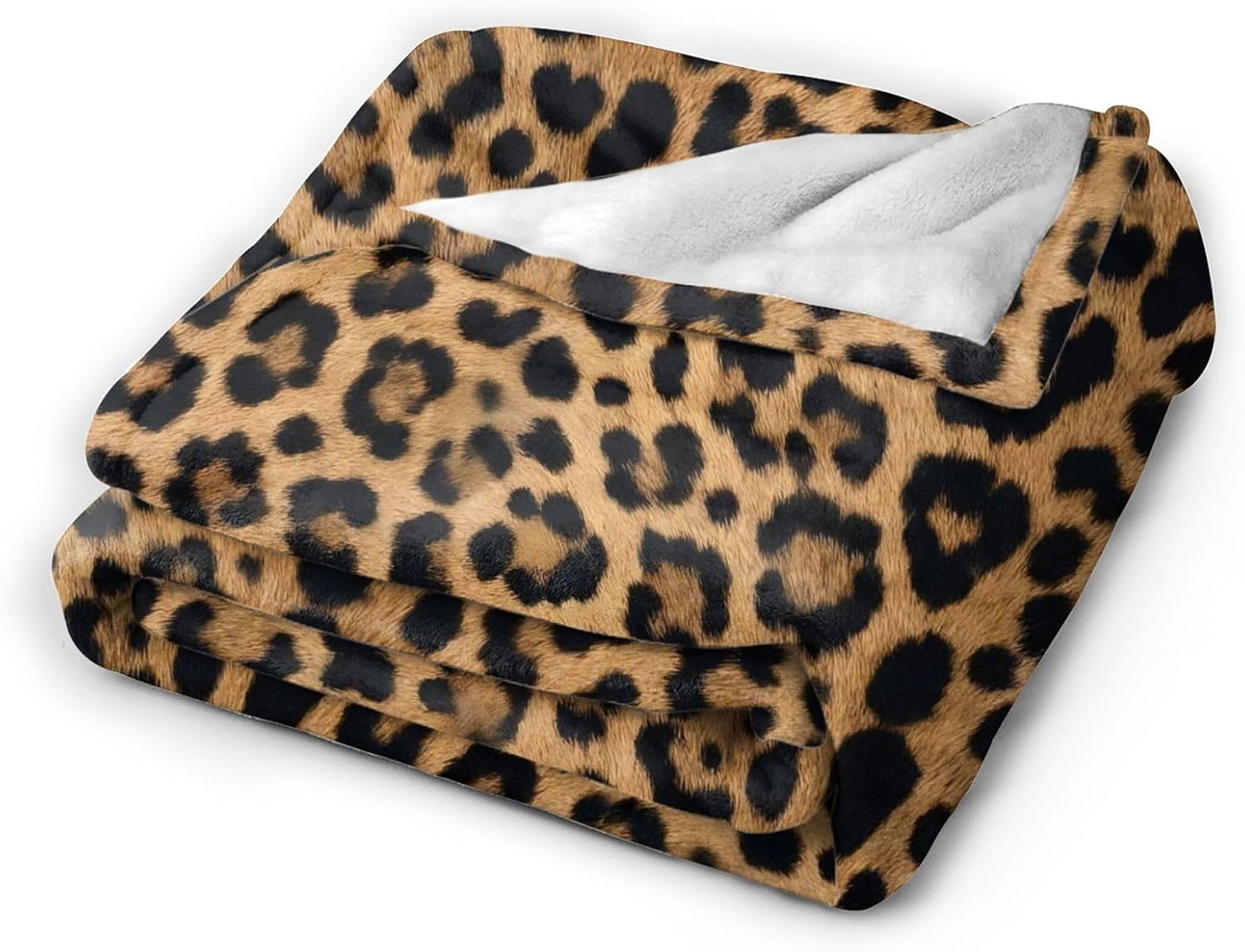 Perinsto Leopard Animal Cheetah Print Throw Blanket Ultra Soft Warm All Season Decorative Fleece Blankets for Bed Chair Car Sofa Couch Bedroom 60"X50"