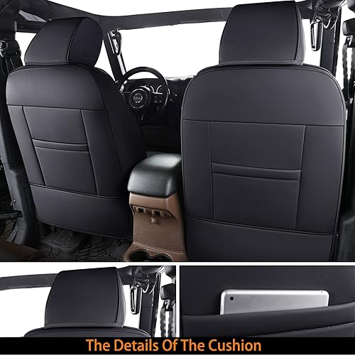 Miniatura 2 de Coverado Jeep Wrangler JK JL - Juego completo de fundas de asiento de automóvil de 4 puertas, fundas impermeables para asientos de automóvil, ajuste