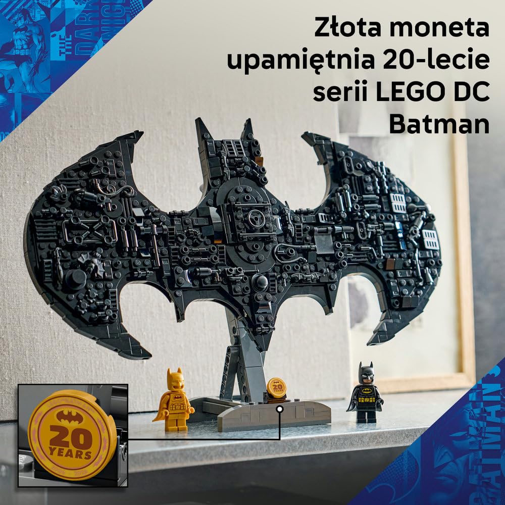 LEGO DC Batman Logo Batmana 76330 | Model kolekcjonerski, do ekspozycji, prezent dla fana Batmana 12+, zestaw klocków konstrukcyjnych, 678 elementów