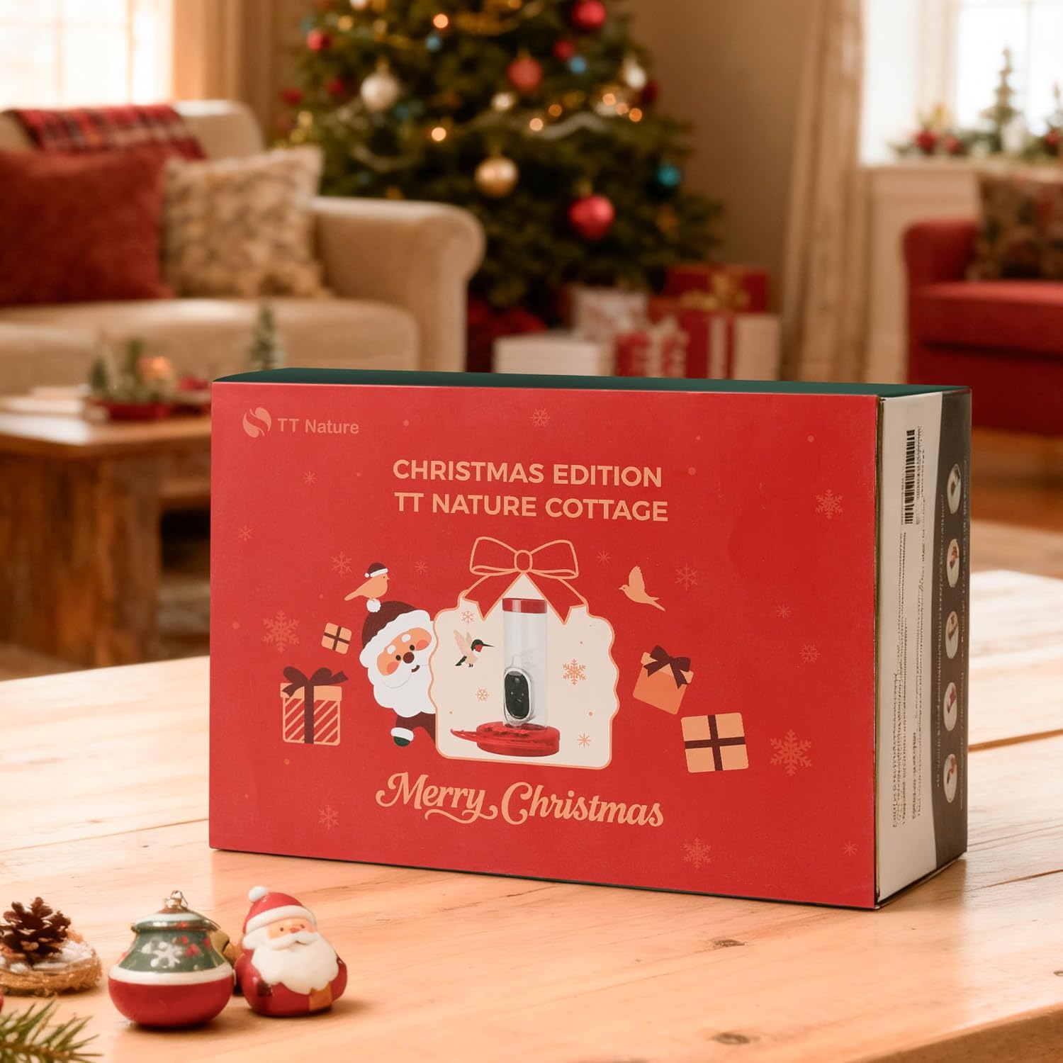 TT Nature Hummingbird Feeder with Camera Solar Powered, AI Identify Cloud Storage Instant Notification, CCPA Data Protection, Outdoor Hanging, Christmas Limited Edition - Image 2