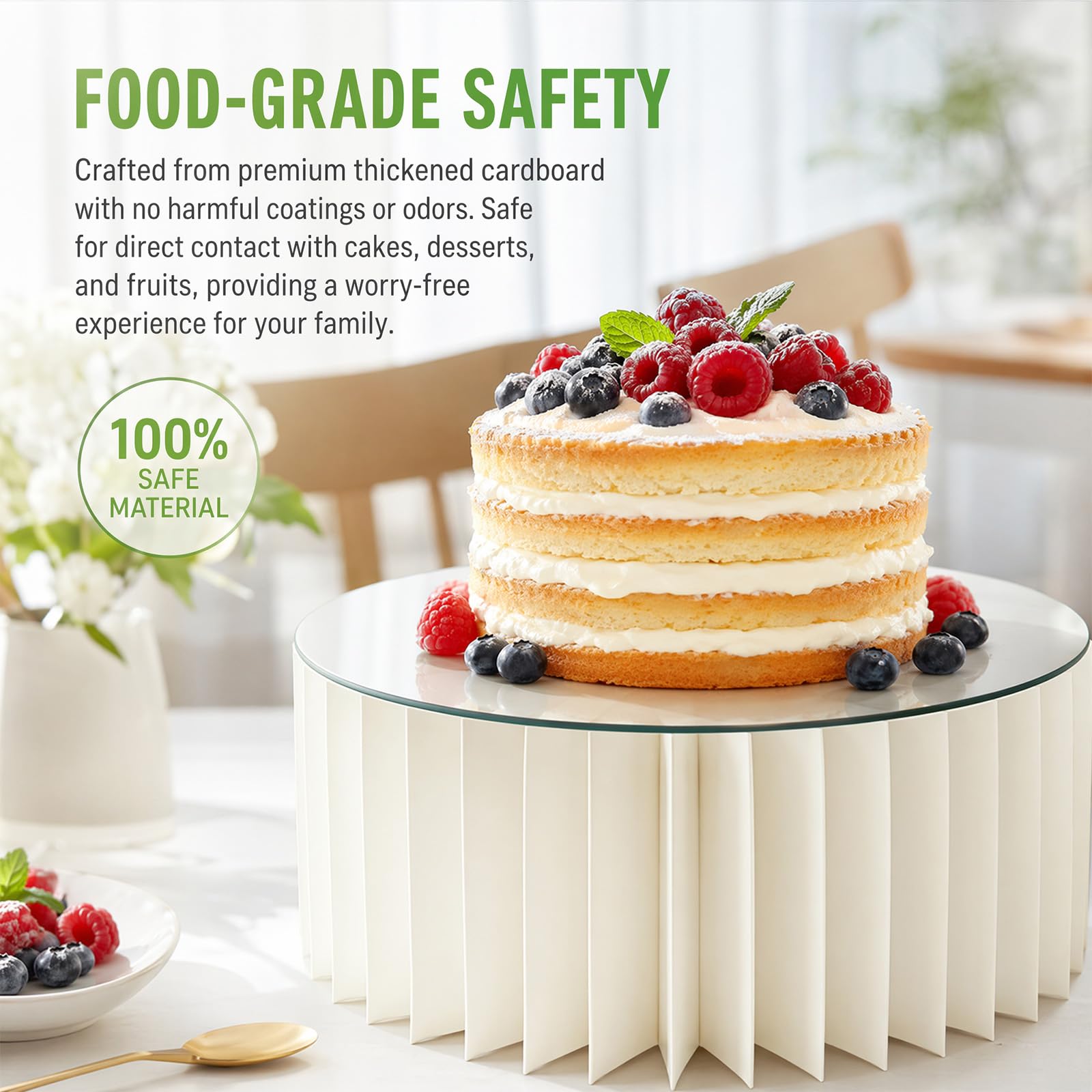 FARYODI Lot de 5 supports à dessert pliables, rehausseurs de buffet à plusieurs niveaux en acrylique et carton, empilables jusqu'à 70 cm, supports à gâteaux réutilisables pour mariage, anniversaire