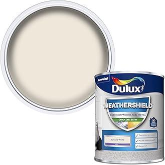 Weathershield Quick Dry Satin Paint - Almond White - 750ML, 5362494