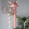 Macrame Wall Hanging,Jellyfish Dream Catcher with Star Lights,Bohemian Woven Wall Art Decor Beautiful Apartment Dorm Room Door Decoration Pink