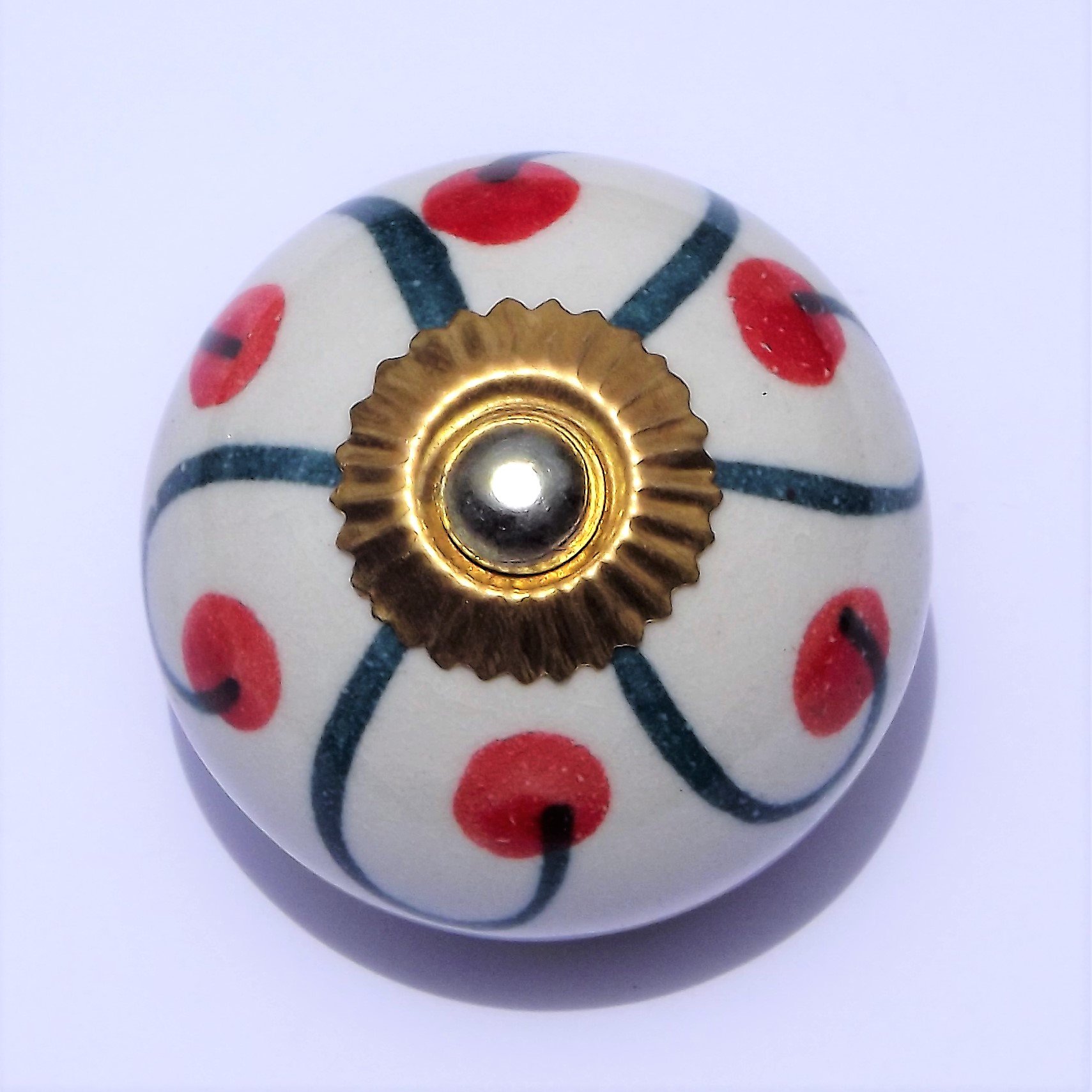 Lot de 8 boutons de porte ronds en céramique pour placard, tiroir, style shabby chic