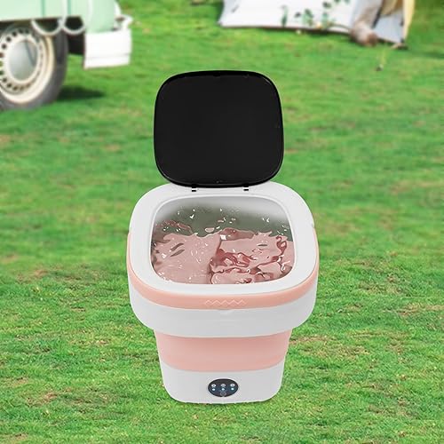 Miniatura 9 de Mini lavadora portátil de 12 L, lavadora plegable y secadora giratoria con cesta de drenaje, lavadora eléctrica plegable para apartamentos, camping,