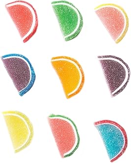 Oh! Nuts Jelly Fruit Slices Large Assorted Sugar Candy - 5lb Bulk Bag | Traditional Old Fashioned Chewy Gummy Sweet Confectionery | Vegan, Gluten-Free, Kosher Certified Pareve (150 CT)