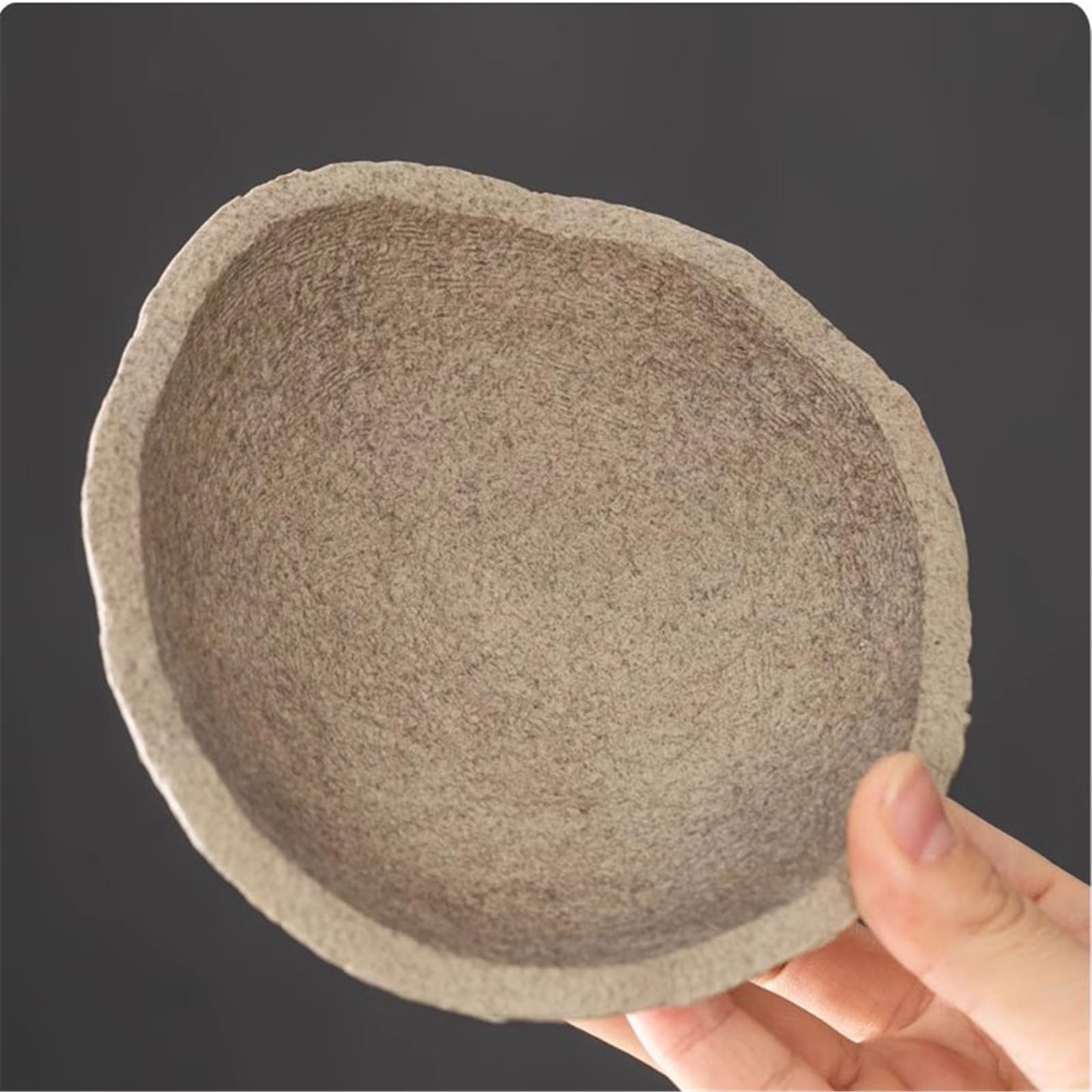 Sottovasi per Fiori Piattino for Fiori con Vassoio in Ceramica Texture Imitazione Pietra Vaso