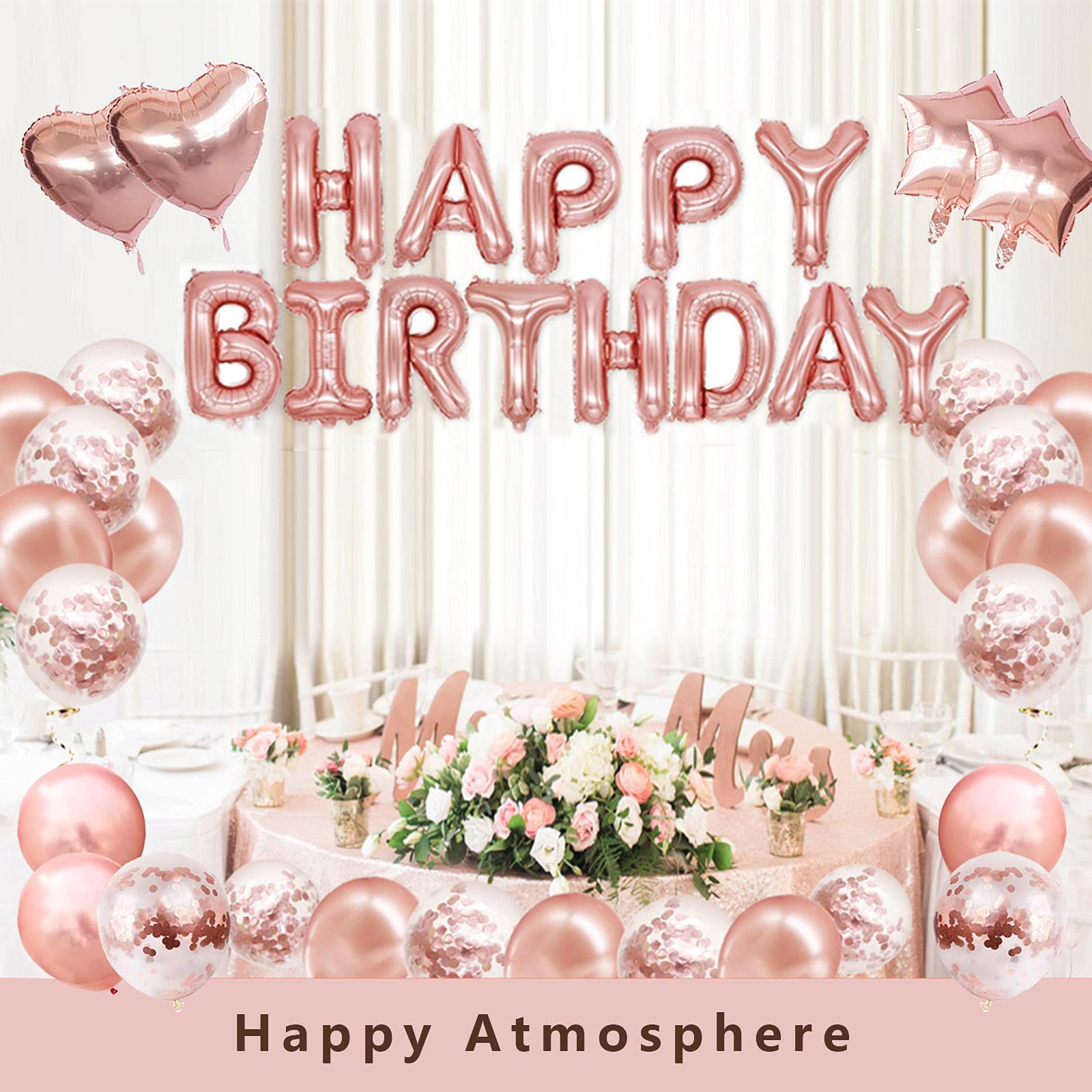 Birthday Party DecorationRose, Rose Gold Party Supplies, Birthday