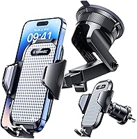 Vista 13 de VANMASS [Verdad Grado Militar] Soporte para teléfono de coche [Mejor succión y clip] Soporte para teléfono celular para salpicadero, rejilla