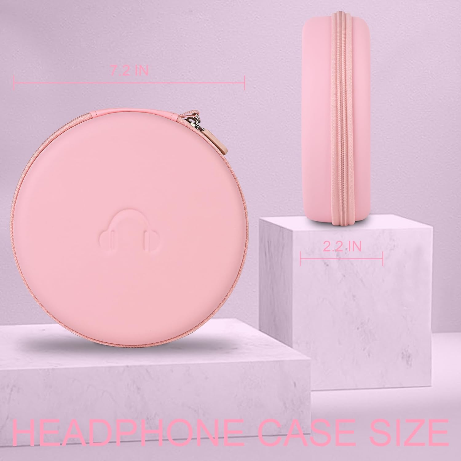 Headphone Case for JBL Tune 510BT 520BT, Hard Portable Headphone Carrying Case, Over Ear Headphone Storage Protective Case(Pink) - Image 4