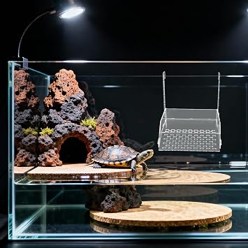 Acrylic Turtle Basking Platform with Ramp, Hanging Aquarium Dock