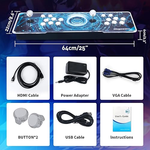 Miniatura 4 de 36800 en uno Consola de juegos arcade con función WiFi, Pandora's Box 88S, consola de juegos clásica retro, adecuada para PC, proyector y TV, 1280 x