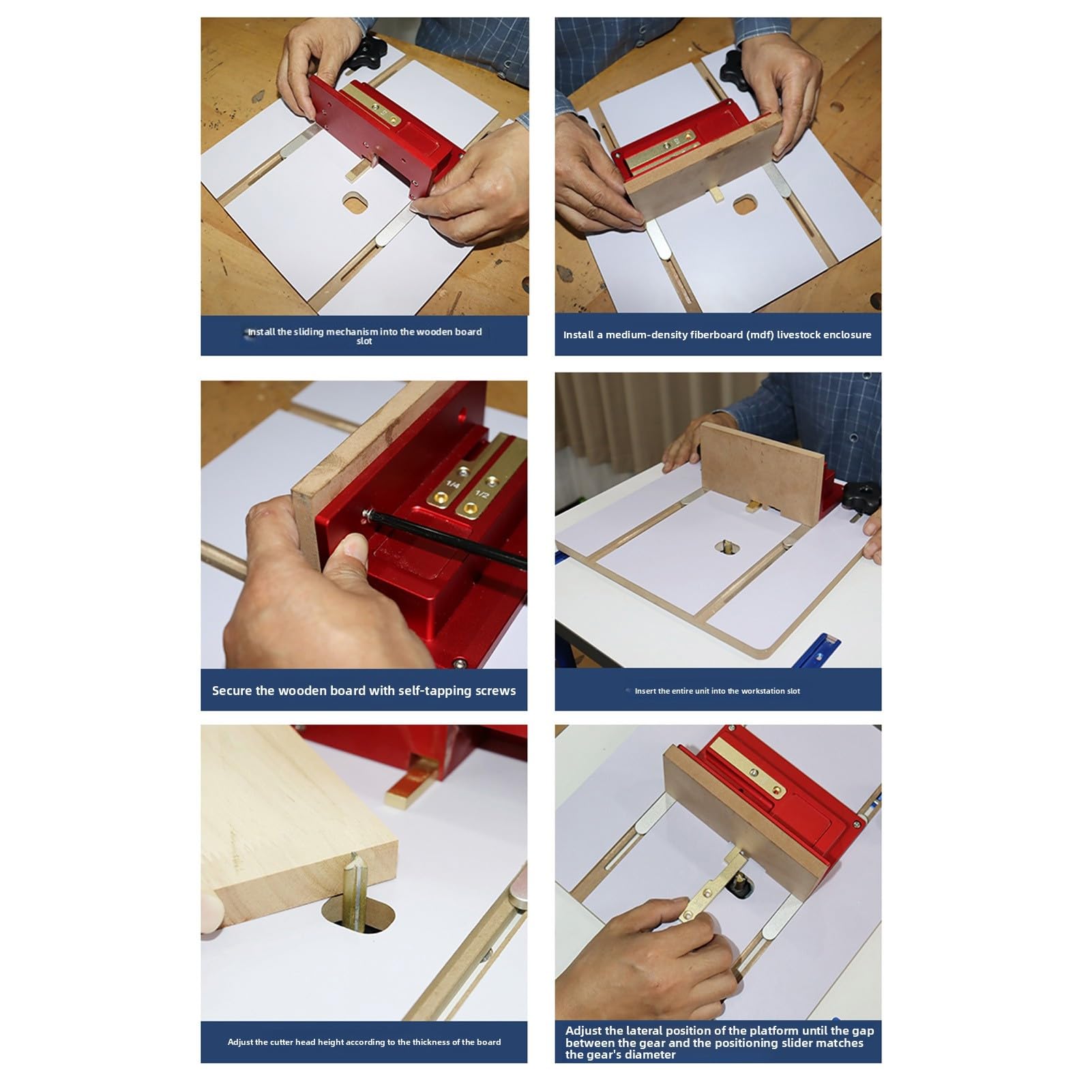 Naroote Router Table Box Joint Jig para Carpintería, 3/4 Inch Miter Slot