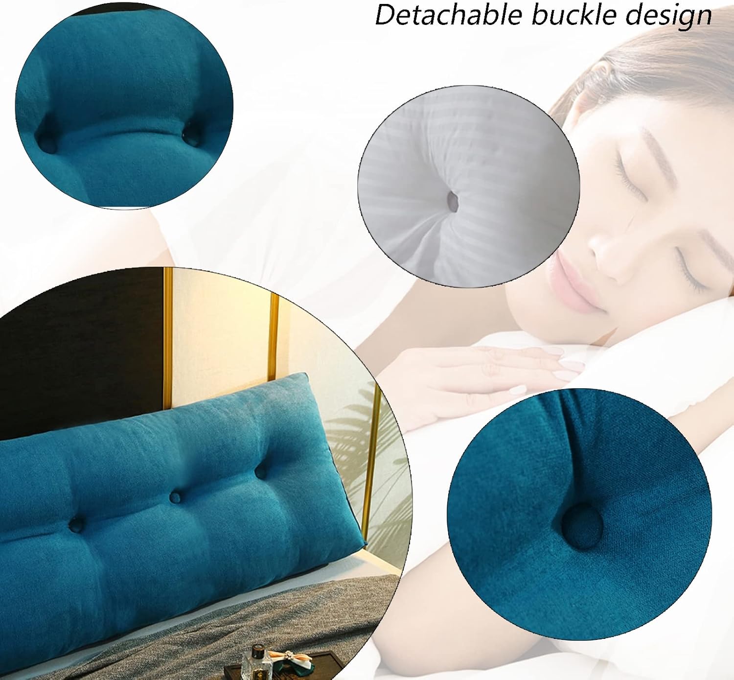 Large Bolster Triangular Headboard Pillow Backrest Positioning Support Bed Rest Reading Pillows with Removable Cover,F,24IN/60CM
